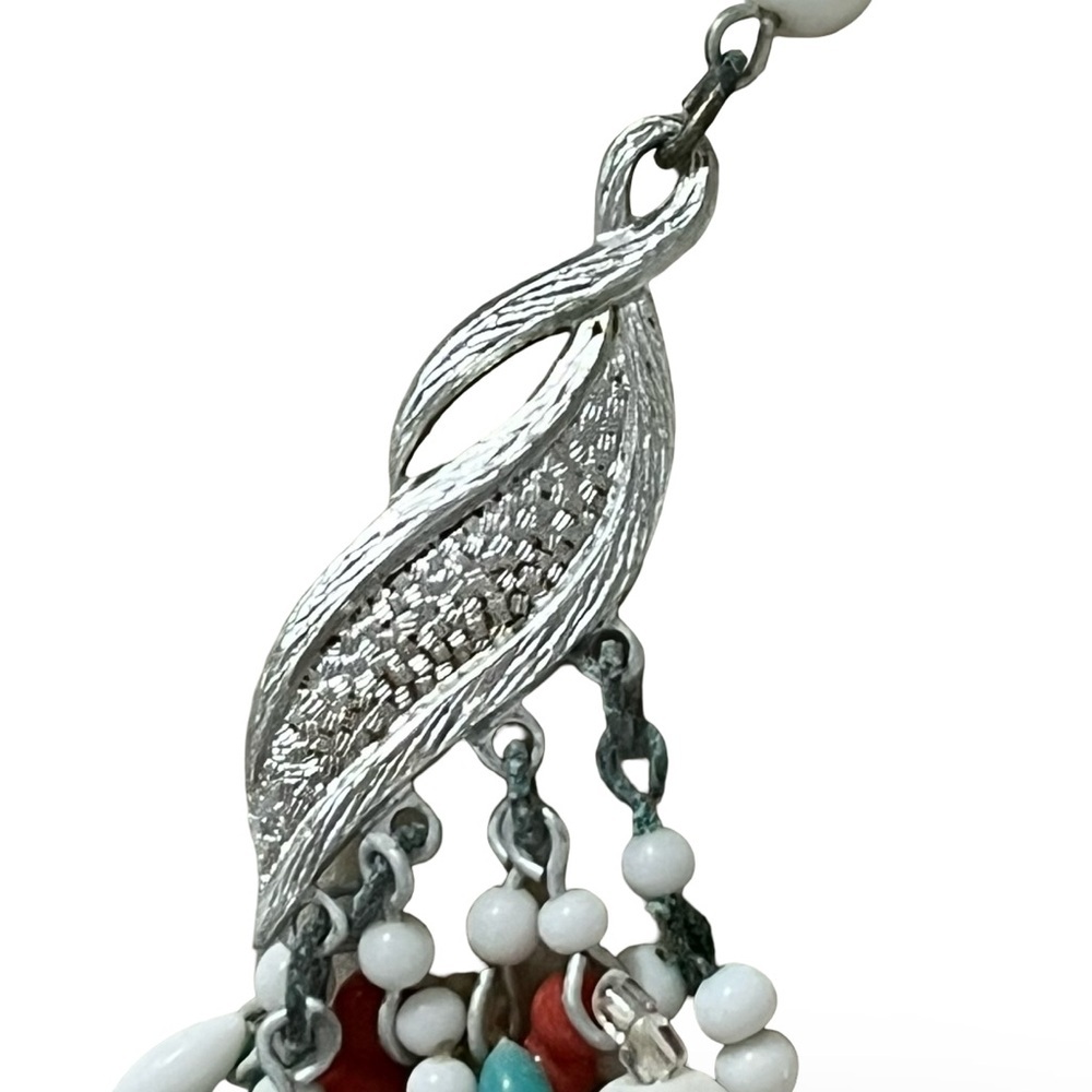 Multicolor Coral Beaded Necklace Marked Japan - Picture 5 of 7